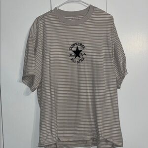 Converse Men’s Beige Striped Short Sleeve Tee